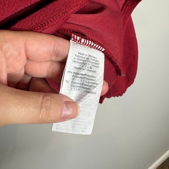 Madewell Long Sleeve Crepe Wrap Top Red - Picture 6 of 7